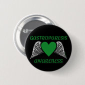 Hart/Vleugels... Gastroparese Knop Ronde Button 5,7 Cm (Voorkant /achterkant)