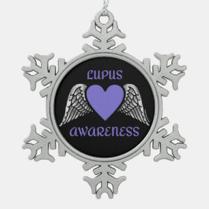 Hart/Vleugels...Lupus Sneeuwvlok Pewter Kerst Orn Tin Sneeuwvlok Ornament