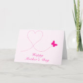 Hart Vliegende Vlinder Moederdag Kaart (Voorkant)