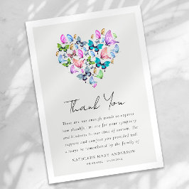 Hart vlinder sympathie begrafenis bedankkaart