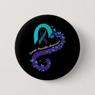 Hart Vlinder Zelfmoord Bewustzijn Geestelijke Gezo Ronde Button 5,7 Cm