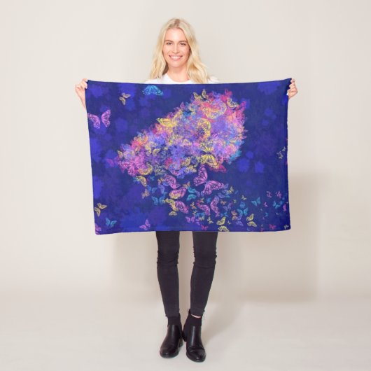 Hart Vlinders Fleece Deken (In situ)