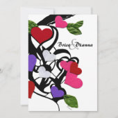 hart voelde bruiloft uitnodiging (Voorkant)