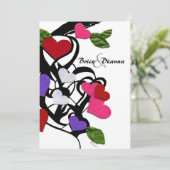 hart voelde bruiloft uitnodiging (Staand voorkant)