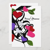 hart voelde bruiloft uitnodiging (Voorkant / Achterkant)