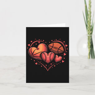 Hart Voetbal Basketbal Honkbal Valentijnsdag Kaart