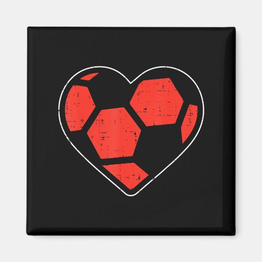 Hart Voetbal Valentijnsdag Sport L Magneet (Voorkant)