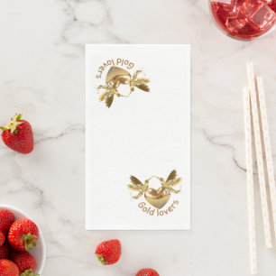 Hart vogel, goud liefhebbers servetten