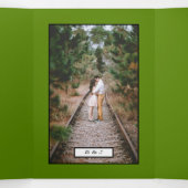 Hart Vogelkooi Avocado Groene Trouwsuite Drieluik Uitnodiging (Binnenkant midden)