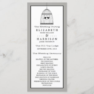  hart vogelkooi bruiloft programma programmakaart