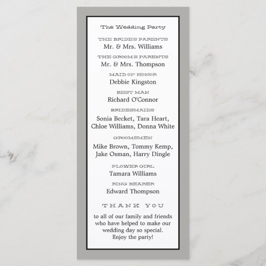 hart vogelkooi bruiloft programma programmakaart (Achterkant)