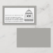  hart vogelkooi bruiloft website informatiekaartje (Voorkant / Achterkant)