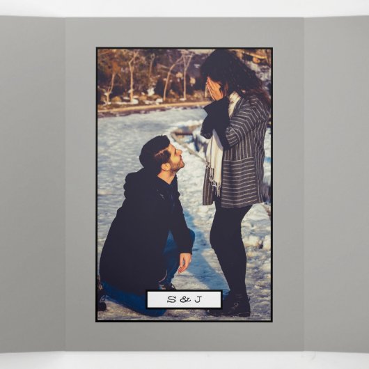  hart Vogelkooi, Silver Wedding Suite Drieluik Uitnodiging (Binnenkant midden)