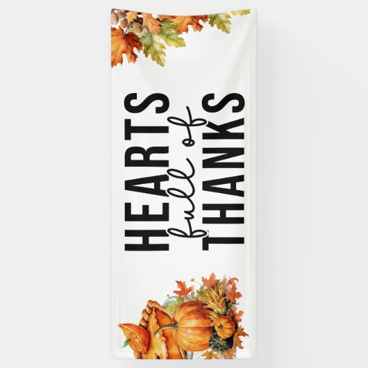 Hart vol bedankt voor herfst feest spandoek (Verticaal)