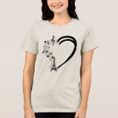 Hart vol bloemen en muziek Tri-Blend shirt (Voorkant)