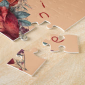 Hart vol bloemen vintage Valentijn Legpuzzel (Zijkant)