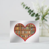 Hart vol boeken briefkaart (Staand voorkant)