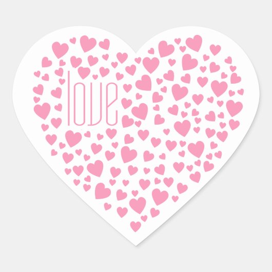 Hart vol hart liefdesroze ID733 Hart Sticker (Voorkant)