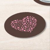 Hart vol hart liefdesroze ID733 Ronde Kartonnen Onderzetter (Gebogen)