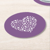 Hart vol hart liefdeswit ID733 Ronde Kartonnen Onderzetter (Gebogen)