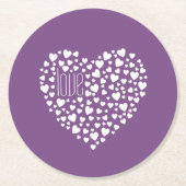 Hart vol hart liefdeswit ID733 Ronde Kartonnen Onderzetter (Voorkant)