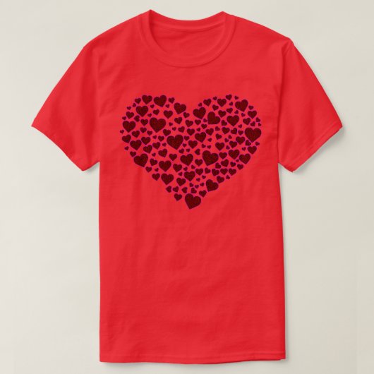 Hart vol harten rode graan Fuschia T-shirt (Design voorkant)