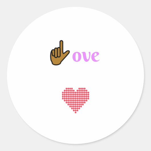 Hart vol liefde ronde sticker (Voorkant)