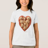 Hart vol met honden – 3D Hondenliefhebber Heart De Tri-Blend Shirt (Voorkant)