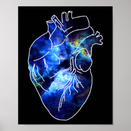 Hart vol met oneindigheid ruimteanatomie poster