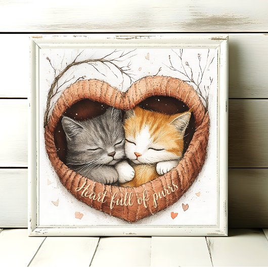 Hart Vol Spint Kat Knuffels Poster Wall Art