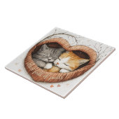 Hart Vol Spint Kattenknuffels Illustratiekunst Tegeltje (Zijkant)