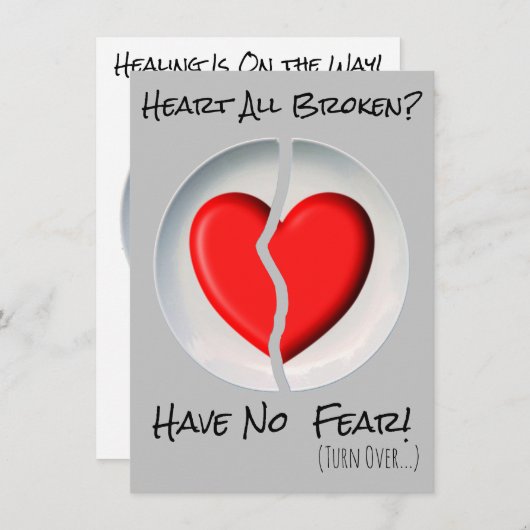 Hart volledig gebroken Kaart (Voorkant / Achterkant)