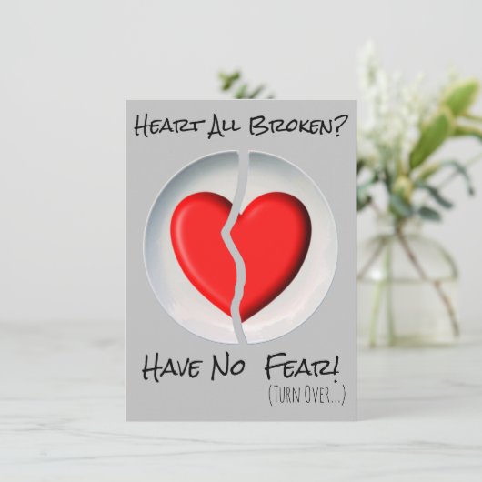 Hart volledig gebroken Kaart (Staand voorkant)