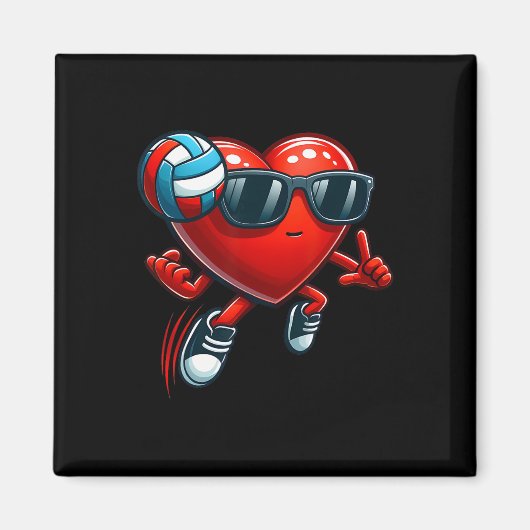Hart Volleybyll Lover Speler Sport Valentijnsdag Magneet (Voorkant)