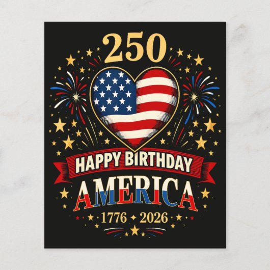 Hart Voor Amerika 1776 2026 4 Juli Flyer (Voorkant)