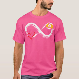 Hart voor biljart snooker 8 ball pool fan t-shirt