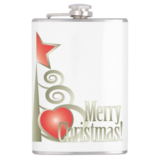 Hart voor Kerstmis Heupfles (Voorkant)