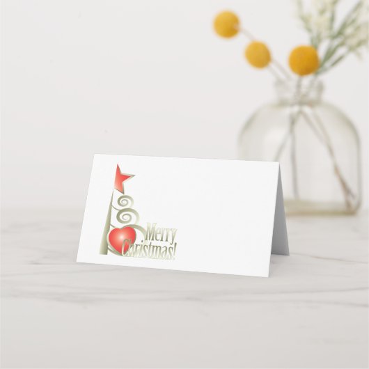 Hart voor Kerstmis Plaatskaartje (Voorkant)