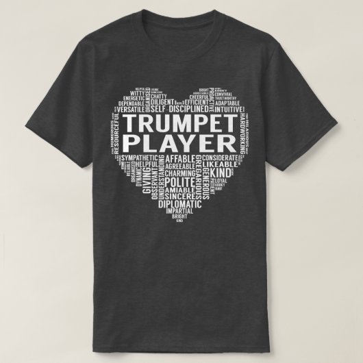 Hart voor Trumpet Player T-shirt (Design voorkant)