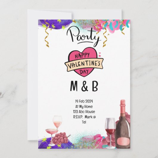 Hart voor Valentijnsdag [partij bewaar de datum Kaart (Voorkant)