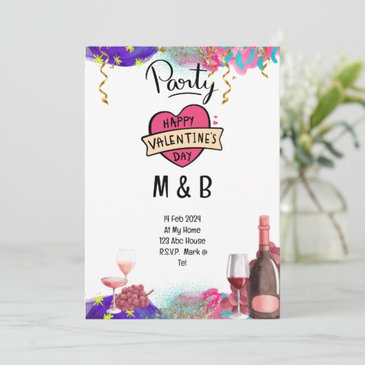 Hart voor Valentijnsdag [partij bewaar de datum Kaart (Staand voorkant)