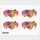 Hart voor Vrede Rechthoekige Sticker (Vel)