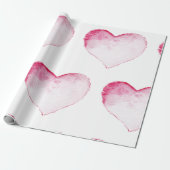 HART VOOR WATERVERF PINK-VERSNIJDING CADEAUPAPIER (Uitgerold)
