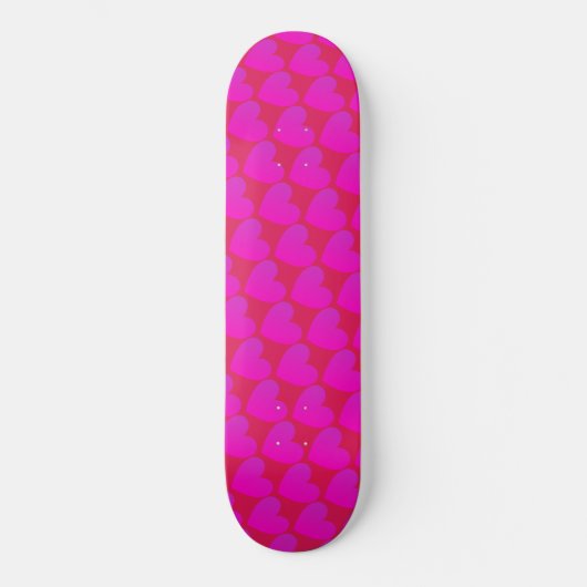 Hart, voorgebouwd volledig roze skateboard (Voorkant)