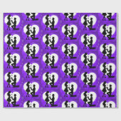 Hart Voorstel Silhouet Paars Cadeaupapier (Vlak)