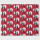 Hart Voorstel Silhouet Rood Cadeaupapier (Vlak)