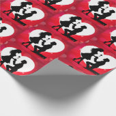 Hart Voorstel Silhouet Rood Cadeaupapier (Hoek)