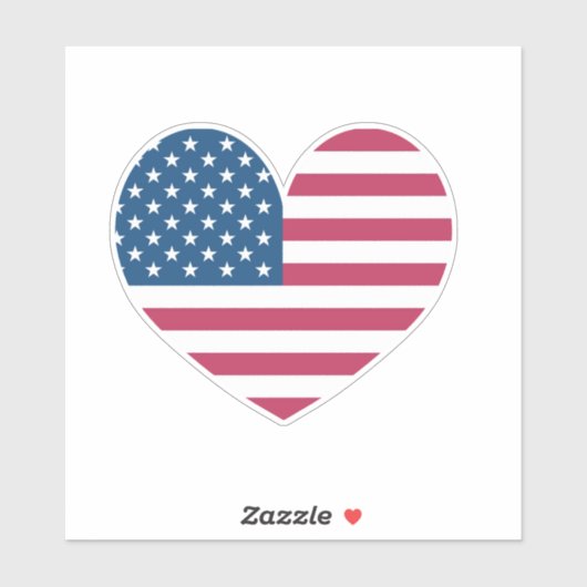 Hart vorm Amerikaanse vlag van de VS vinyl auto st Sticker (Vel)