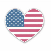 Hart vorm Amerikaanse vlag van de VS vinyl auto st Sticker (Voorkant)