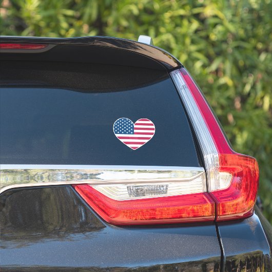 Hart vorm Amerikaanse vlag van de VS vinyl auto st Sticker (Auto Zijkant)